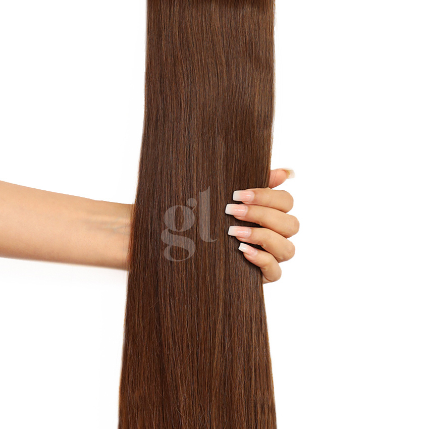 #6A Medium Ash Brown – 18″ – 120g – 5 Pieces – Clip Ins Athena Hair