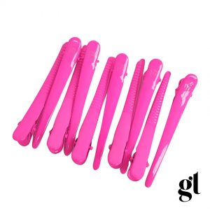 SMALL GL HAIR SLIDE CLIPS (PINK) x 10