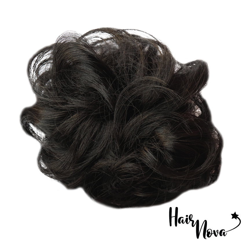 *NEW* #1 Jet Black - 25g Premium Hair Bun Scrunchie - HAIRNOVA