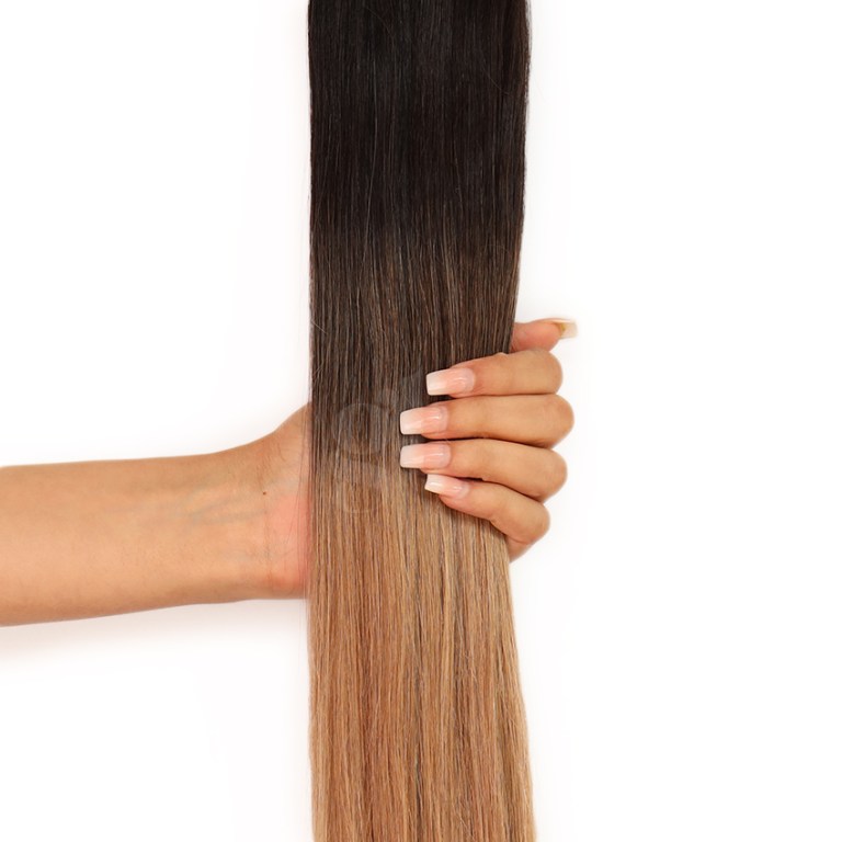 *NEW* #1BT8 Off Black/Medium Brown – 18″ – 240g – 10 Pieces – Clip Ins Athena Hair