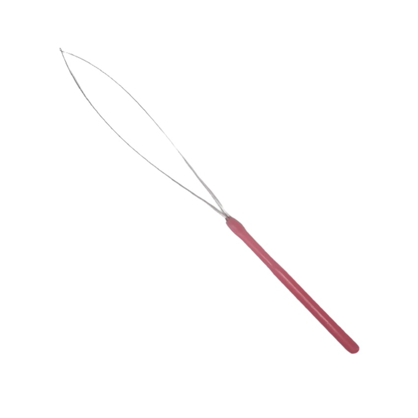 Hair Extensions Loop Tool – Micro Rings (Pink Handle)